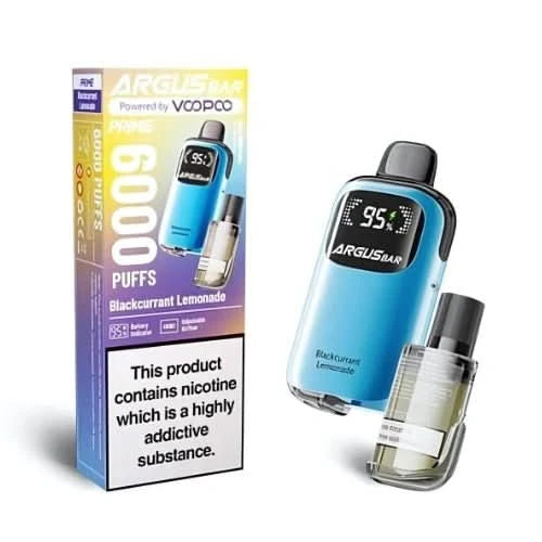 VooPoo Argus Bar Prime 6000 Disposable Vape, Blackcurrant Lemonade