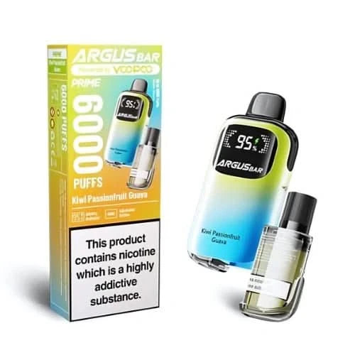 VooPoo Argus Bar Prime 6000 Disposable Vape, Kiwi Passion Fruit Guava