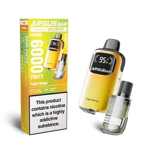 VooPoo Argus Bar Prime 6000 Disposable Vape, Triple Mango