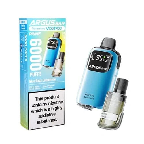 VooPoo Argus Bar Prime 6000 Disposable Vape, Blue Razz Lemonade