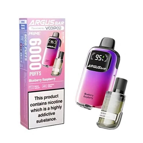 VooPoo Argus Bar Prime 6000 Disposable Vape, Blueberry Raspberry