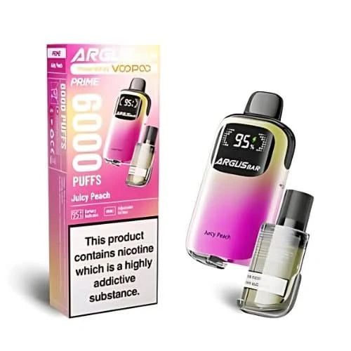VooPoo Argus Bar Prime 6000 Disposable Vape, Juicy Peach