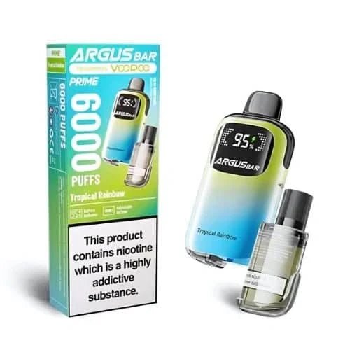 VooPoo Argus Bar Prime 6000 Disposable Vape Device - Eliquid Base - Tropical Rainbow