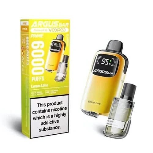 VooPoo Argus Bar Prime 6000 Disposable Vape Device - Eliquid Base - Lemon Lime