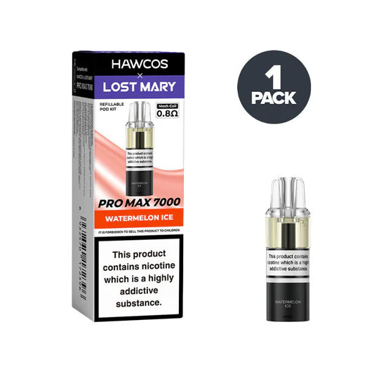 Hawcos Lost Mary Pro Max 7000 vape kit packaging on a white background