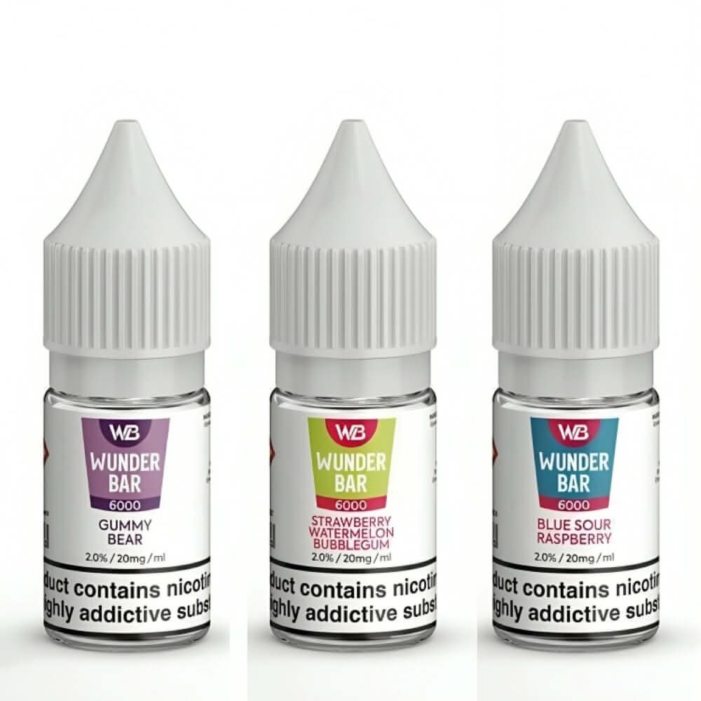 Wunder Bar 6000 Nic Salt 10ml E Liquid, Pack of 5, Eliquid Base, Berry Lemonade