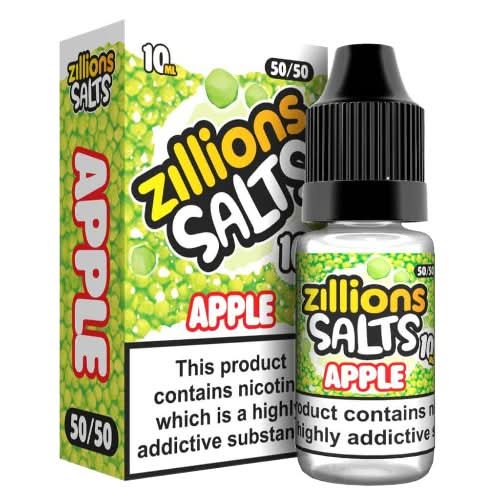 Zillion Salts 10ml Nic Salt E - Liquid - Pack of 5 - Eliquid Base - Apple