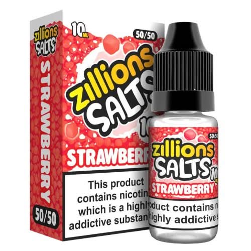 Zillion Salts 10ml Nic Salt E - Liquid - Pack of 5 - Eliquid Base - Strawberry