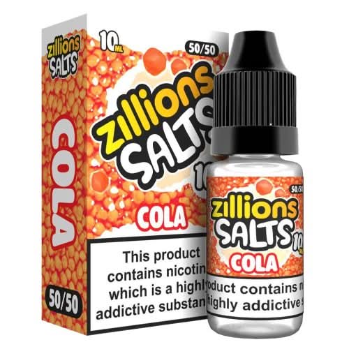 Zillion Salts 10ml Nic Salt E - Liquid - Pack of 5 - Eliquid Base - Cola