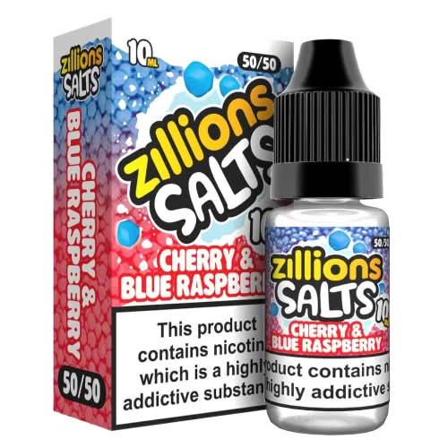 Zillion Salts 10ml Nic Salt E - Liquid - Pack of 5 - Eliquid Base - Cherry & Blue Raspberry
