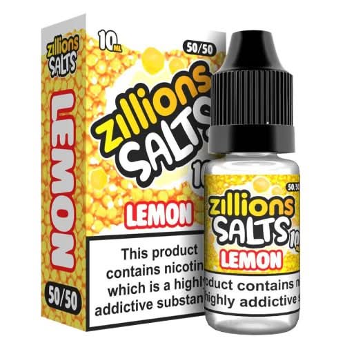Zillion Salts 10ml Nic Salt E - Liquid - Pack of 5 - Eliquid Base - Lemon