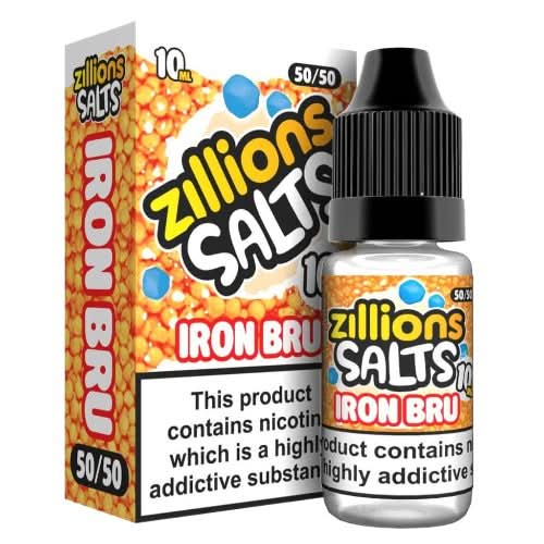 Zillion Salts 10ml Nic Salt E - Liquid - Pack of 5 - Eliquid Base - Iron Bru