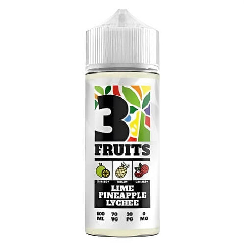 3 Fruits Shortfill 100ml E-Liquid - Eliquid Base-Lime Pineapple Lychee