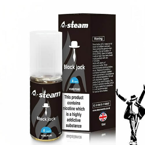 A-Steam 10ml E-Liquid - Pack of 10 - Eliquid Base-Black Jack