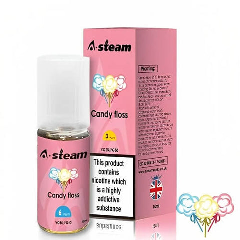 A-Steam 10ml E-Liquid - Pack of 10 - Eliquid Base-Candy Floss