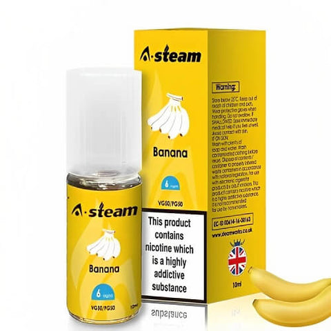 A-Steam 10ml E-Liquid - Pack of 10 - Eliquid Base-Banana