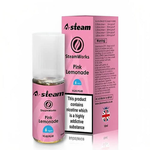 A-Steam 10ml E-Liquid - Pack of 10 - Eliquid Base-Pink Lemonade