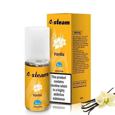 A-Steam 10ml E-Liquid - Pack of 10 - Eliquid Base-Vanilla