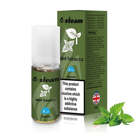 A-Steam 10ml E-Liquid - Pack of 10 - Eliquid Base-Mint Tobacco