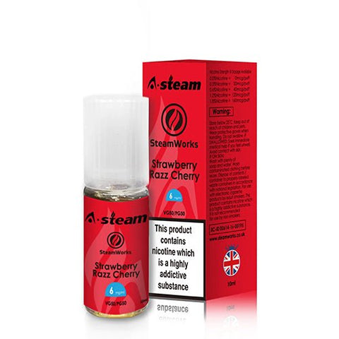 A-Steam 10ml E-Liquid - Pack of 10 - Eliquid Base-Strawberry Razz Cherry