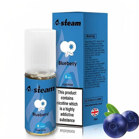 A-Steam 10ml E-Liquid - Pack of 10 - Eliquid Base-Blueberry
