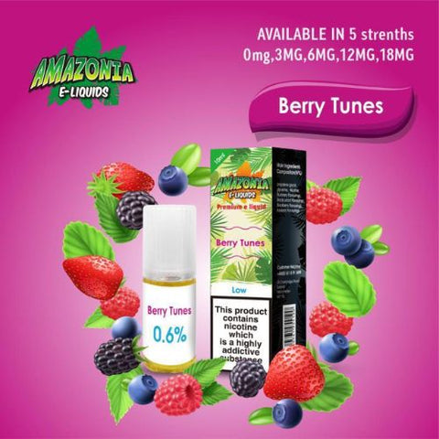 Amazonia 10ml E-Liquid 50/50 | All Flavours - Pack of 10 - Eliquid Base-Berry Tunes