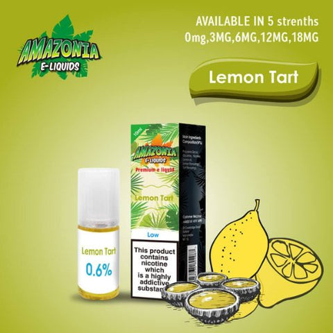 Amazonia 10ml E-Liquid 50/50 | All Flavours - Pack of 10 - Eliquid Base-Lemon Tart