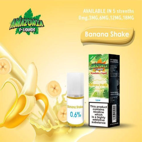 Amazonia 10ml E-Liquid 50/50 | All Flavours - Pack of 10 - Eliquid Base-Banana Shake