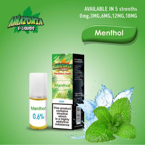 Amazonia 10ml E-Liquid 50/50 | All Flavours - Pack of 10 - Eliquid Base-Menthol