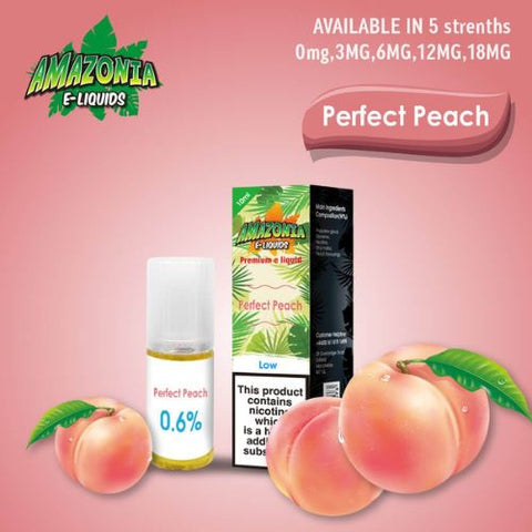 Amazonia 10ml E-Liquid 50/50 | All Flavours - Pack of 10 - Eliquid Base-Perfect Peach