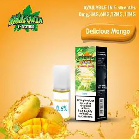 Amazonia 10ml E-Liquid 50/50 | All Flavours - Pack of 10 - Eliquid Base-Delicious Mango
