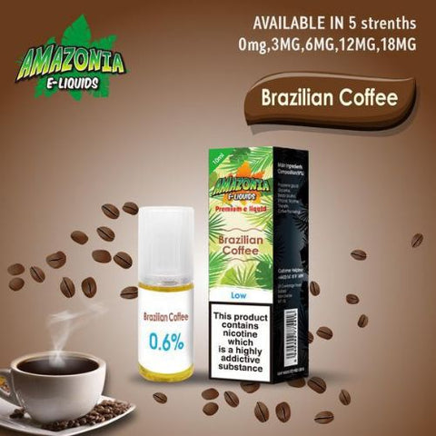 Amazonia 10ml E-Liquid 50/50 | All Flavours - Pack of 10 - Eliquid Base-Brazilian Coffee