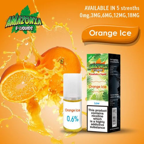 Amazonia 10ml E-Liquid 50/50 | All Flavours - Pack of 10 - Eliquid Base-Orange Ice