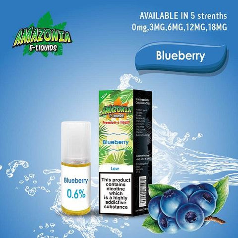 Amazonia 10ml E-Liquid 50/50 | All Flavours - Pack of 10 - Eliquid Base-Blueberry