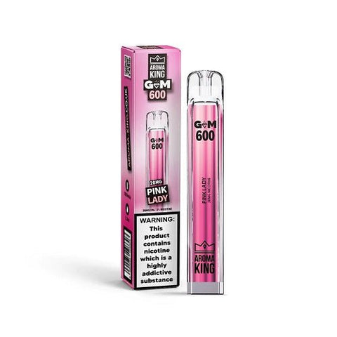 Aroma King Gem 600 Disposable Device - 20MG - Eliquid Base-Pink Lady