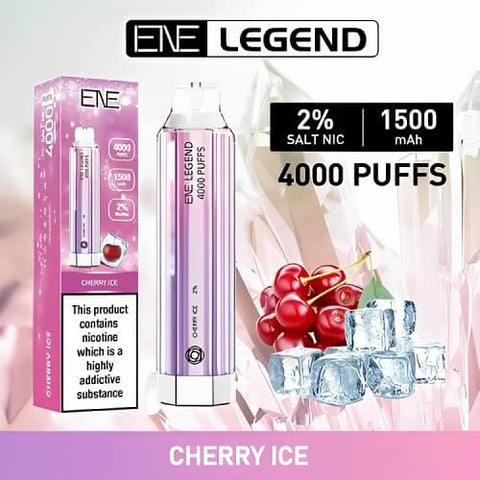 Box of 10 Ene Legend 4000 Disposable Vape Pod Device - Eliquid Base-White Peach Oolong Cola