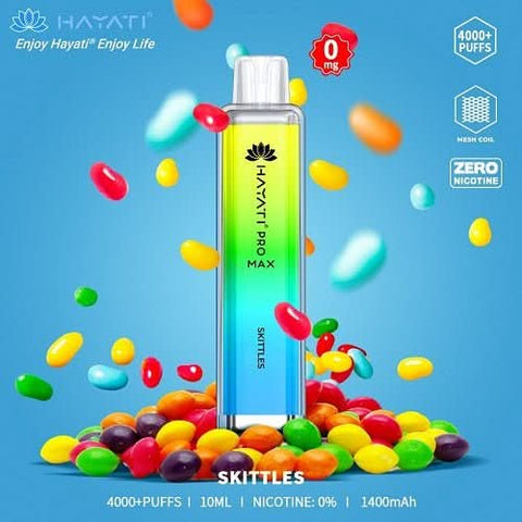 Box Of 10 Hayati Pro Max 4000+ Disposable - 0MG - Eliquid Base-Skittles