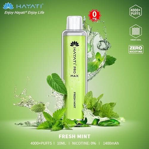 Box Of 10 Hayati Pro Max 4000+ Disposable - 0MG - Eliquid Base-Fresh Mint