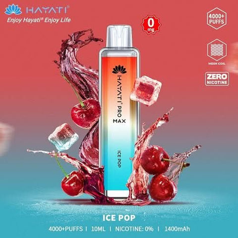 Box Of 10 Hayati Pro Max 4000+ Disposable - 0MG - Eliquid Base-Ice Pop