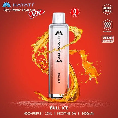 Box Of 10 Hayati Pro Max 4000+ Disposable - 0MG - Eliquid Base-Bull Ice