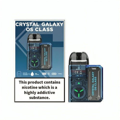 Crystal Galaxy OS Class 750mAh Pod Kit - Eliquid Base-Blue Clear