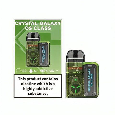 Crystal Galaxy OS Class 750mAh Pod Kit - Eliquid Base-Matcha Clear