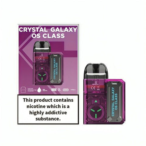 Crystal Galaxy OS Class 750mAh Pod Kit - Eliquid Base-Purple Clear