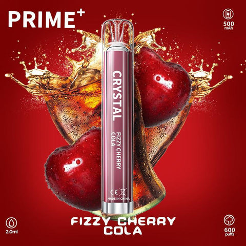 Crystal Prime + 600 Disposable Vape - Eliquid Base-Fizzy Cherry Cola