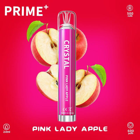 Crystal Prime + 600 Disposable Vape - Eliquid Base-Lady Pink Apple