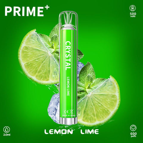Crystal Prime + 600 Disposable Vape - Eliquid Base-Lemon Lime
