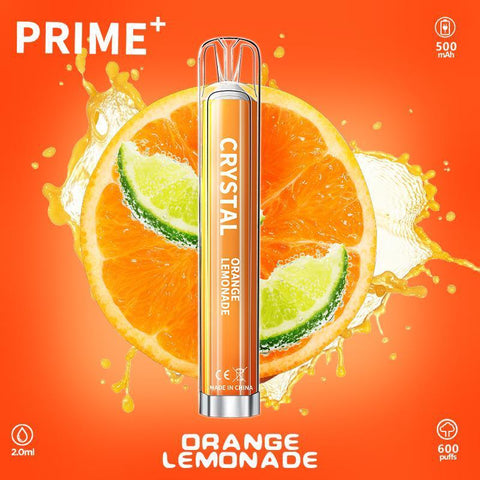 Crystal Prime + 600 Disposable Vape - Eliquid Base-Orange Lemonade