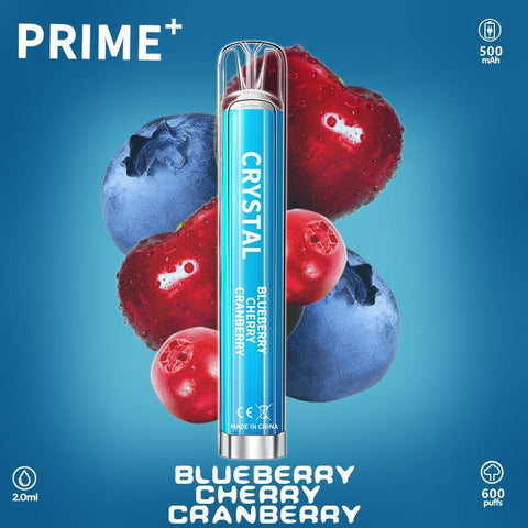 Crystal Prime + 600 Disposable Vape - Eliquid Base-Blueberry Cherry Cranberry
