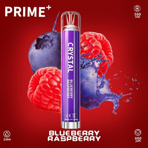 Crystal Prime + 600 Disposable Vape - Eliquid Base-Blueberry Raspberry