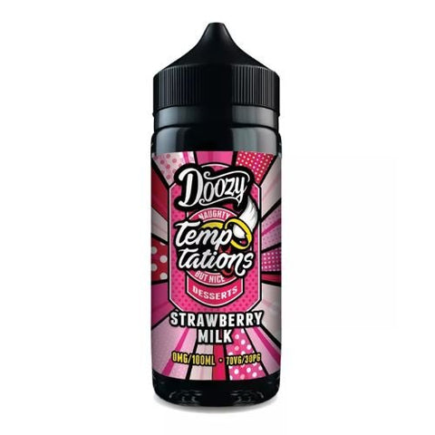 Doozy Temptations 100ml Shortfill E-liquid - Eliquid Base-Strawberry Milk
